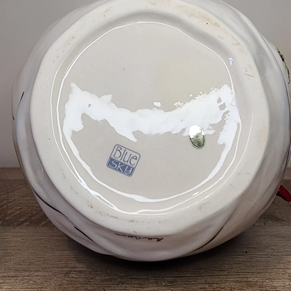 Blue Sky Heather Goldminc Ceramic Snowman Cookie Jar Night Before Christmas EUC